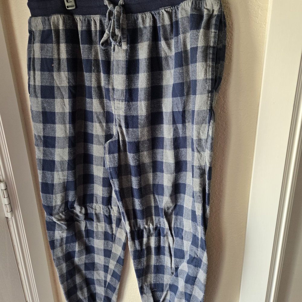 Men's Blue Plaid Jogger Sweatpants